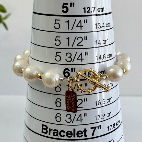Freshwater Pearl & 14K Gold Toggle Bracelet - Picture 6 of 6
